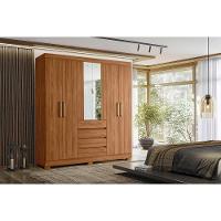 Guarda Roupa Casal 6 Portas (2 C- Espelho) E 4 Gavetas ópera Nogueira Touch - Demóbile - 1