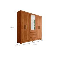Guarda Roupa Casal 6 Portas (2 C- Espelho) E 4 Gavetas ópera Nogueira Touch - Demóbile - 2
