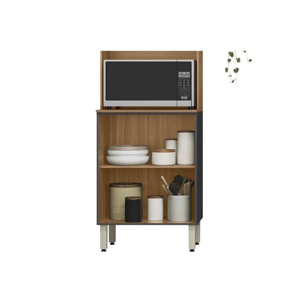 Kit De Cozinha Compacta Alba C- 6 Portas E 1 Nicho 250cm Amendola-grafito Prime Tx - Demóbile - 4