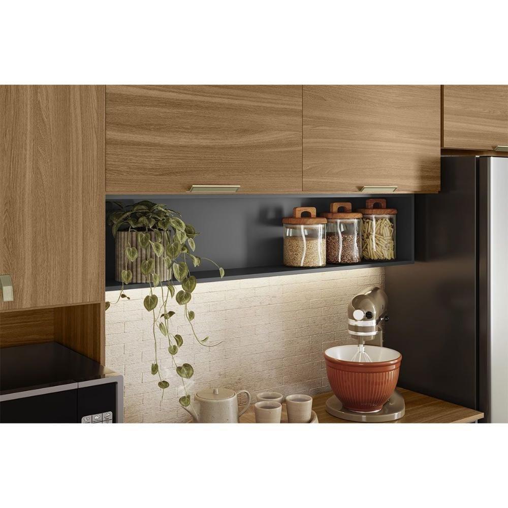 Kit De Cozinha Compacta Alba C- 6 Portas E 1 Nicho 250cm Amendola-grafito Prime Tx - Demóbile - 7