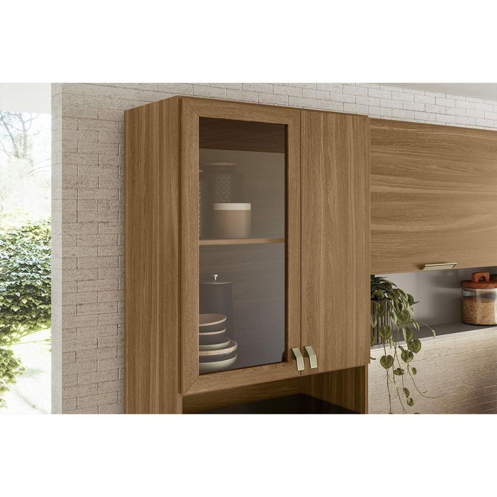 Kit De Cozinha Compacta Alba C- 6 Portas E 1 Nicho 250cm Amendola-grafito Prime Tx - Demóbile - 8