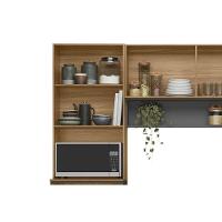 Kit De Cozinha Compacta Alba C- 6 Portas E 1 Nicho 250cm Amendola-grafito Prime Tx - Demóbile - 5