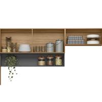 Kit De Cozinha Compacta Alba C- 6 Portas E 1 Nicho 250cm Amendola-grafito Prime Tx - Demóbile - 6