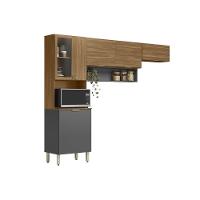 Kit De Cozinha Compacta Alba C- 6 Portas E 1 Nicho 250cm Amendola-grafito Prime Tx - Demóbile - 9