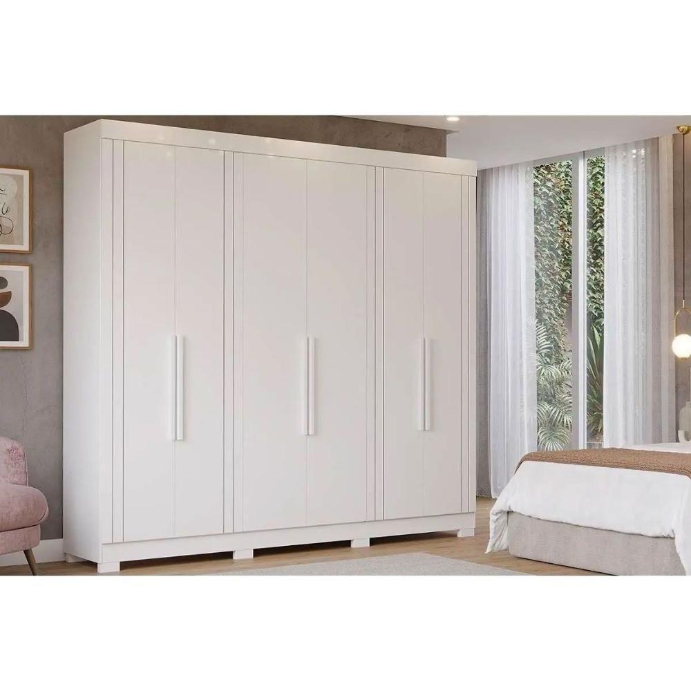 Guarda Roupa 6 Portas E 6 Gavetas C- Pés Cecilia Branco - Panan - 1