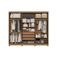 Guarda Roupa Casal 6 Portas (2 C- Espelho) E 3 Gavetas C- Pés Cb01t580 Canela-off White - Kappesberg - 3