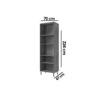 Paneleiro De Cozinha Cristaleira Divina C- 4 Portas (2 C- Vidro Reflecta) E 1 Nicho 70cm Cinamomo-off White - Mgm - 2