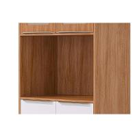 Paneleiro De Cozinha Cristaleira Divina C- 4 Portas (2 C- Vidro Reflecta) E 1 Nicho 70cm Cinamomo-off White - Mgm - 5