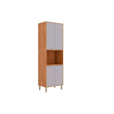 Paneleiro De Cozinha Brilhante Torre Quente C- 4 Portas E 1 Nicho P- Forno 70cm Cinamomo-platina - Mgm