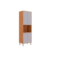 Paneleiro De Cozinha Brilhante Torre Quente C- 4 Portas E 1 Nicho P- Forno 70cm Cinamomo-platina - Mgm - 1