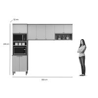 Kit De Cozinha Completa 3 Peças Selene (2aéreos+1torrequente) Cp13 Jequitiba-off White Fosco - Linea Brasil