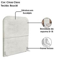 Cabeceira Solteiro 90 Cm Com Frame Alana Boucle Cinza Claro Artte - 5
