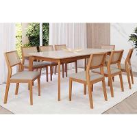 Cadeira Sala De Jantar Oiti Kit 2 Un Carvalho-linho Cru-tela - Cimol - 6