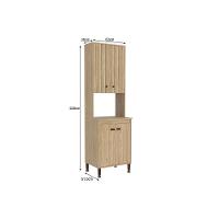 Paneleiro De Cozinha Modulado Torino C- 4 Portas 63cm Mel-off White - Movelbento - 2