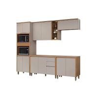 Cozinha Modulada Completa Allure 5 Peças (2aéreos+2balcões+1torrequente) Cp12 Jequitiba-gris Fosco - Linea Brasil - 9
