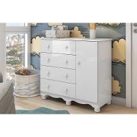 Cômoda Infantil Junior C- 1 Porta E 4 Gavetas Branco - Peroba - 1