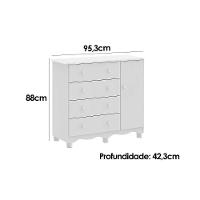 Cômoda Infantil Junior C- 1 Porta E 4 Gavetas Branco - Peroba - 2