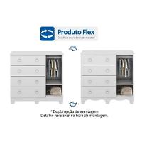 Cômoda Infantil Junior C- 1 Porta E 4 Gavetas Branco - Peroba