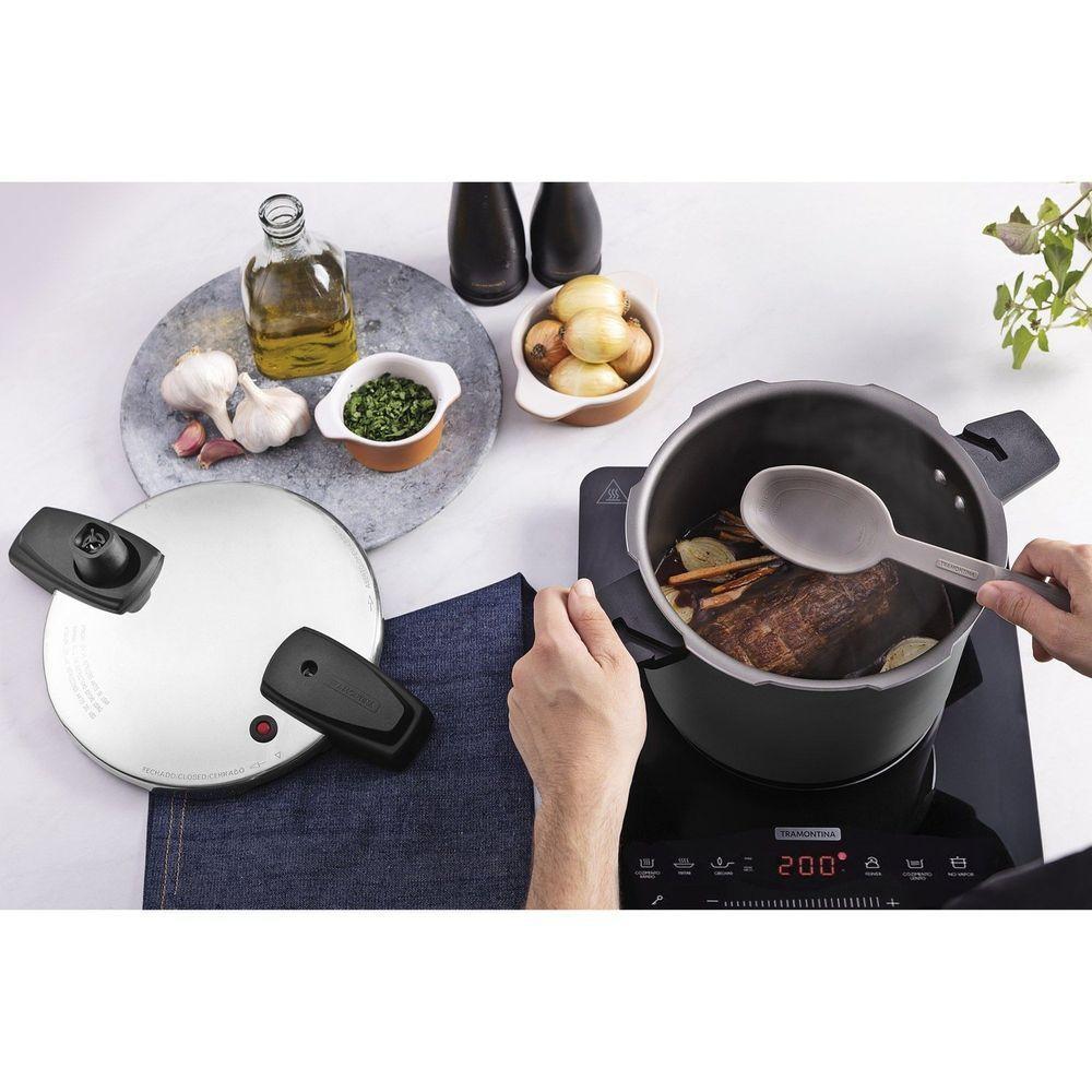 Panela De Pressão Tramontina Arizona Induction Antiaderente Starflon Max Titânio 20 Cm 4,5 L Tramontina - 6