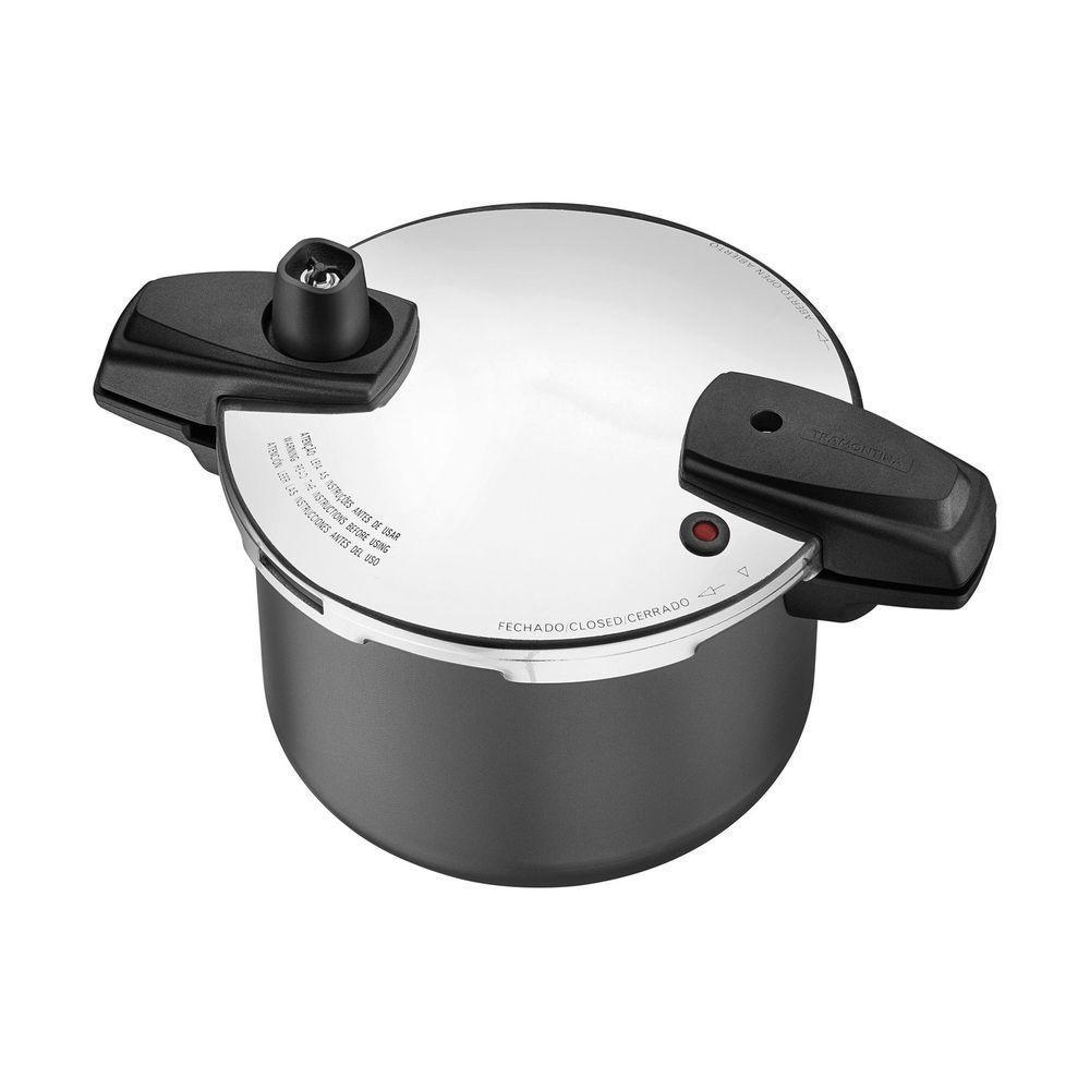 Panela De Pressão Tramontina Arizona Induction Antiaderente Starflon Max Titânio 20 Cm 4,5 L Tramontina - 10