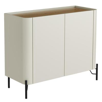 Buffet Para Sala De Jantar 2 Portas 1 Gaveta Pés Industrial Preto Naim I03 Luna Louro - Lyam