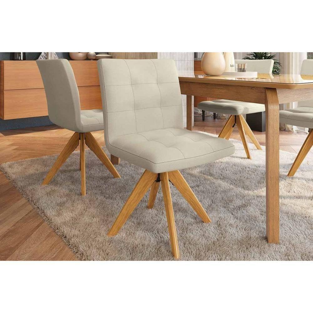 Cadeira Sala De Jantar Nice 1c001ca Premium Madeira Maciça Kit 4 Un Carvalho-linho Bege Argila - Kappesberg - 8