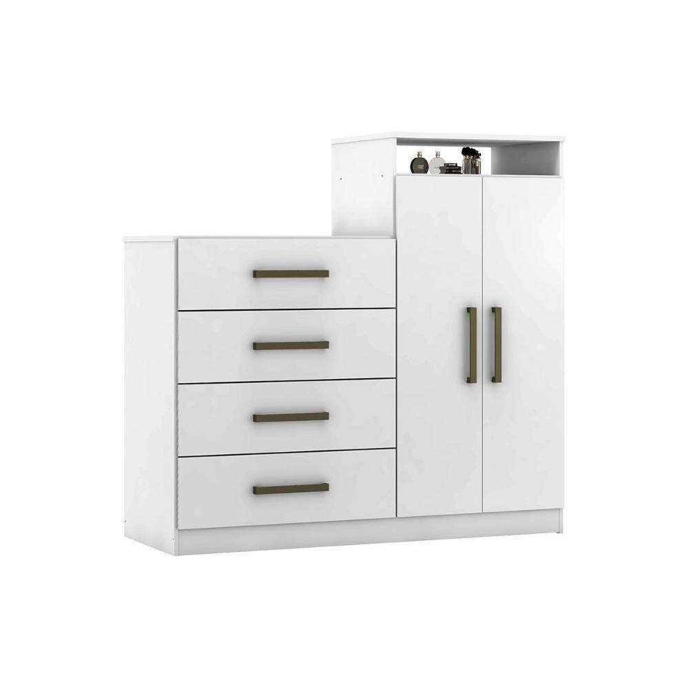 Cômoda De Quarto áurea C- 2 Portas 4 Gavetas E Pés Branco - Demóbile - 6