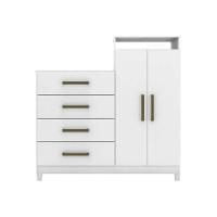 Cômoda De Quarto áurea C- 2 Portas 4 Gavetas E Pés Branco - Demóbile - 1