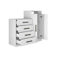 Cômoda De Quarto áurea C- 2 Portas 4 Gavetas E Pés Branco - Demóbile - 3