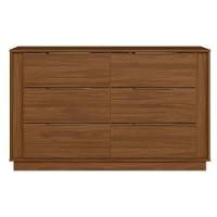 Cômoda De Quarto Giardino C- 6 Gavetas Nogueira Touch-nude Prime - Demóbile