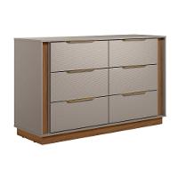 Cômoda De Quarto Giardino C- 6 Gavetas Nogueira Touch-nude Prime - Demóbile - 8