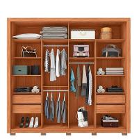 Guarda Roupa Casal 2 Portas 4 Gavetas Imper Marrom Caemmun - 5