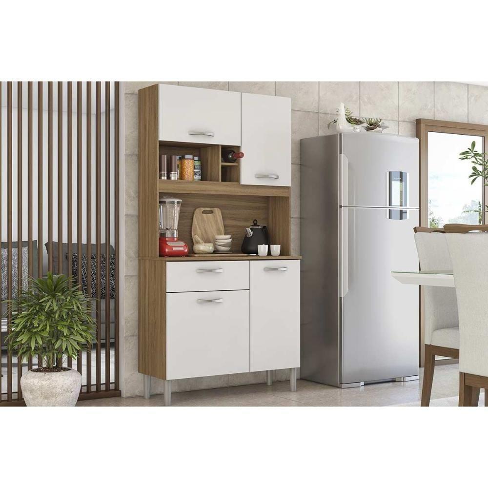Kit De Cozinha Compacta Malta 4 Portas E 1 Gaveta 91cm Amendola-branco - Demóbile - 1