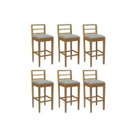 Banqueta Sala De Jantar Sofia 1bmm006ca Premium Madeira Maciça Kit 6 Un Carvalho-linho Cinza - Kappesberg - 1