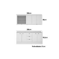 Kit De Cozinha Completa 4 Peças Bella (2aéreos+2balcões) C4p168 Nogal-cinza - Carraro - 2