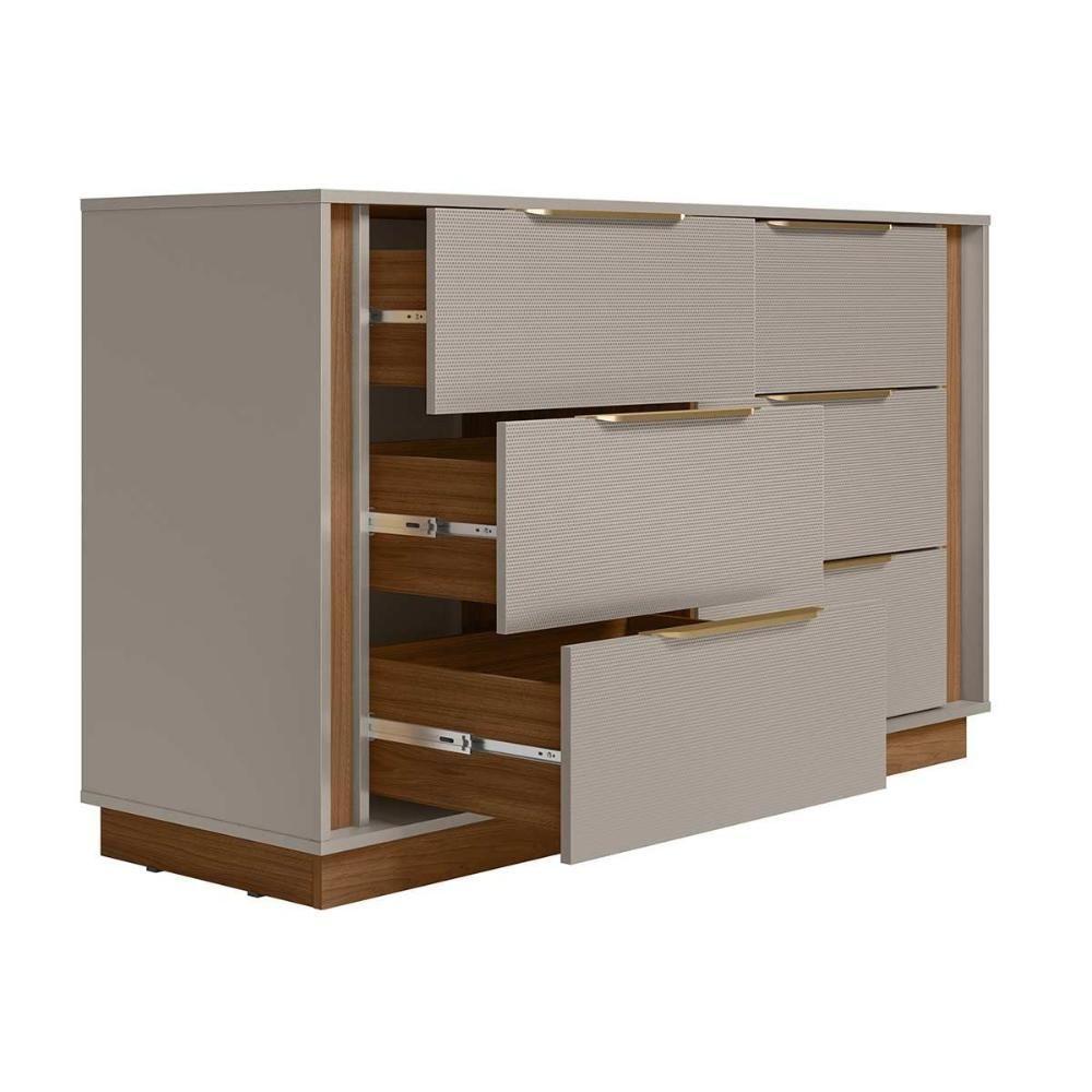 Cômoda De Quarto Giardino C- 6 Gavetas Nogueira Touch - Demóbile - 4