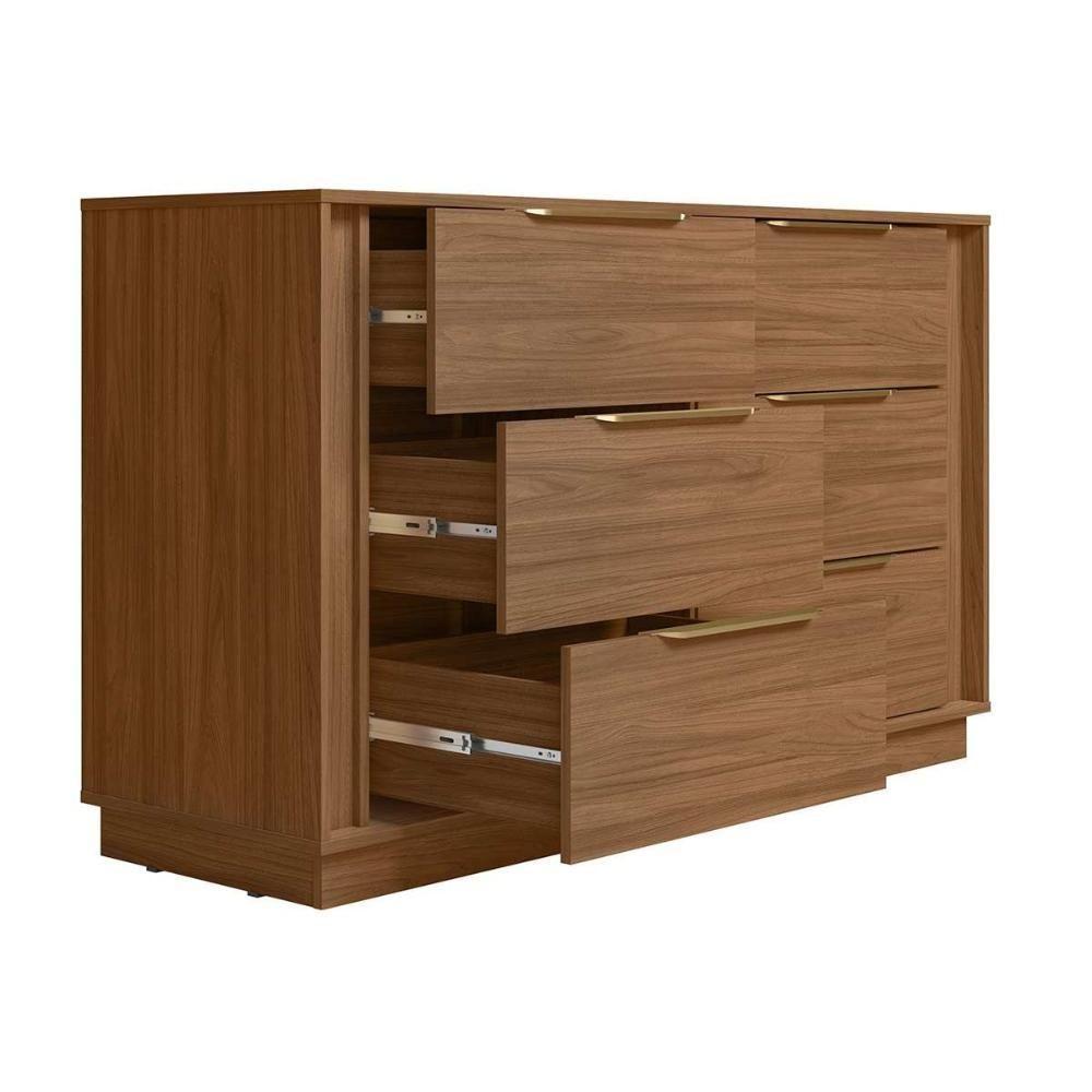 Cômoda De Quarto Giardino C- 6 Gavetas Nogueira Touch - Demóbile - 5