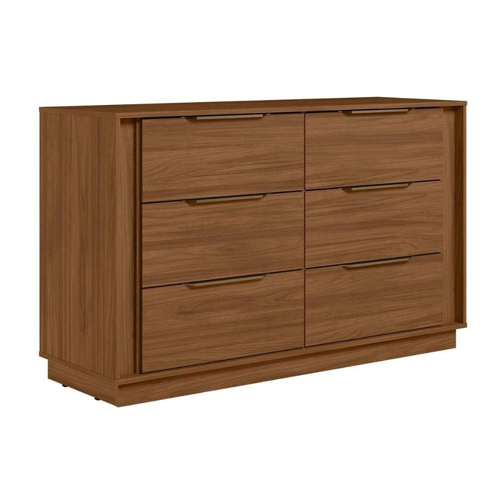 Cômoda De Quarto Giardino C- 6 Gavetas Nogueira Touch - Demóbile - 7