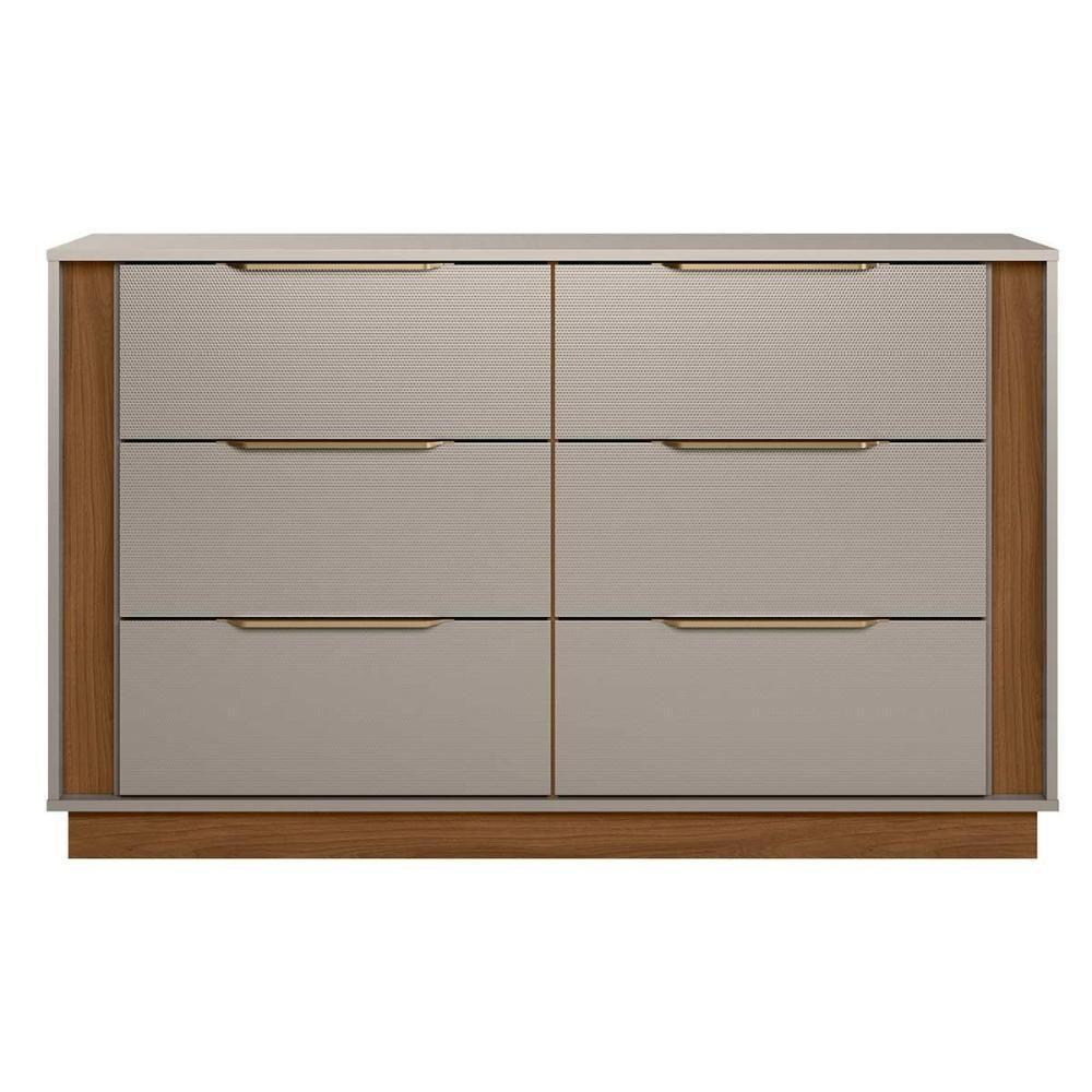 Cômoda De Quarto Giardino C- 6 Gavetas Nogueira Touch - Demóbile - 8