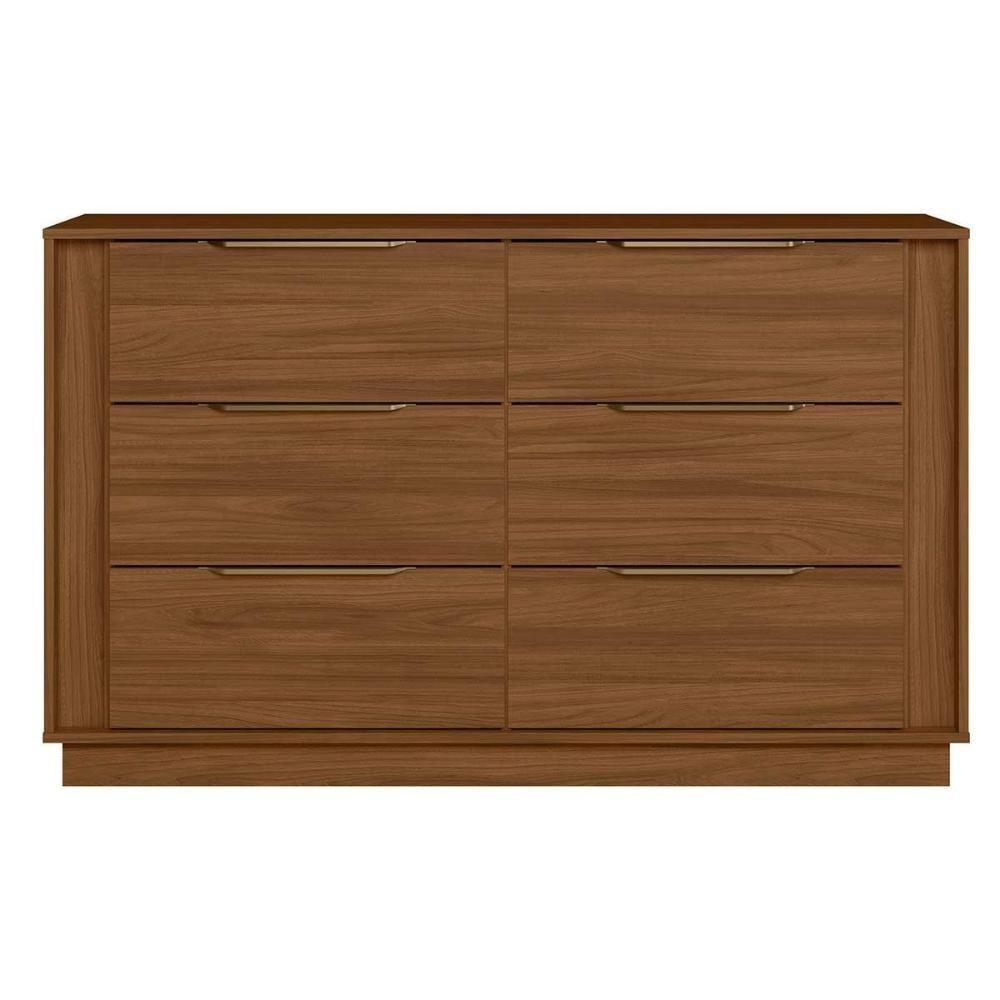 Cômoda De Quarto Giardino C- 6 Gavetas Nogueira Touch - Demóbile - 9