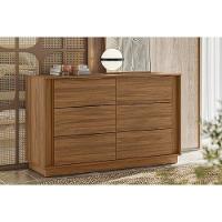 Cômoda De Quarto Giardino C- 6 Gavetas Nogueira Touch - Demóbile - 1