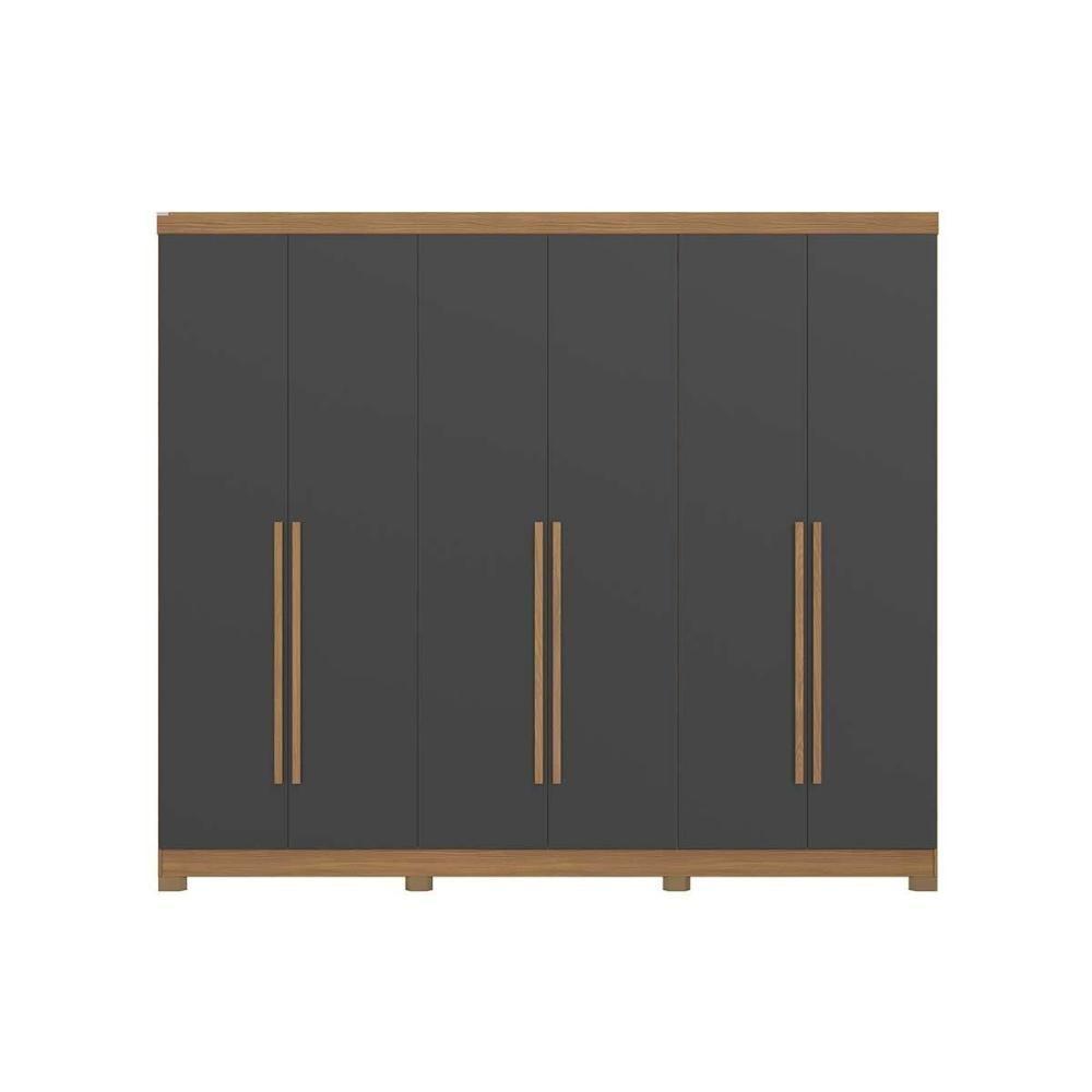 Guarda Roupa Casal 6 Portas E 3 Gavetas C- Pés Cb03t580 Canela-grafite - Kappesberg - 3
