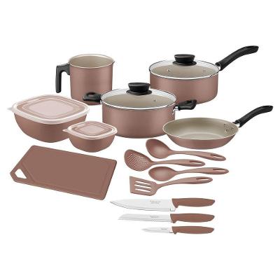Kit Cozinha Tramontina Em Alumínio Com Antiaderente Starflon Max Mocaccino 14 Peças Tramontina