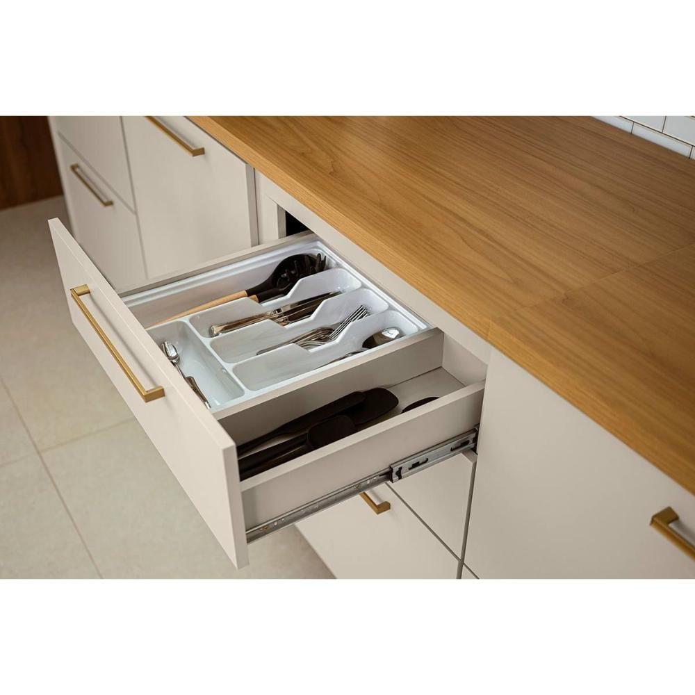 Cozinha Modulada Completa Atena 4 Peças (2balcões+2aéreos) Cp25 Jequitiba-off White Fosco - Linea Brasil - 7