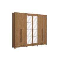 Guarda Roupa Casal 6 Portas (2 C- Espelho) E 3 Gavetas C- Pés Cb01t580 Canela - Kappesberg - 2