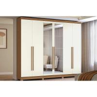 Guarda Roupa Casal 6 Portas (2 C- Espelho) E 3 Gavetas C- Pés Cb01t580 Canela - Kappesberg - 3