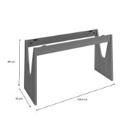 Base Mesa De Jantar Mila Premium Madeira Maciça C- Tampo Madeirado C- Vidro 170x90cm Carvalho-off White - Kappesberg - 3