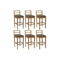 Banqueta Sala De Jantar Sofia 1bmm006ca Premium Madeira Maciça Kit 6 Un Carvalho-linho Escuro - Kappesberg - 1