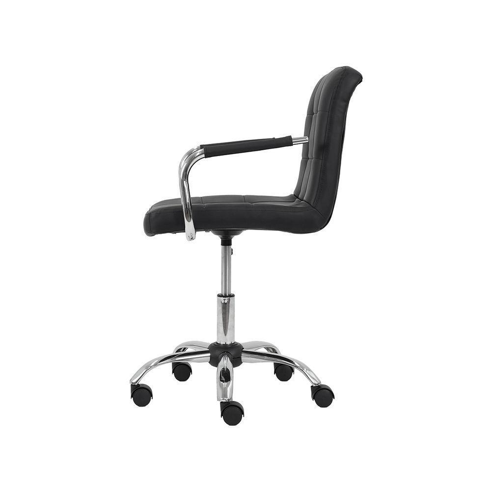 Cadeira De Escritório Gomos Preta Com Altura Ajustável Estofada Preto - 3