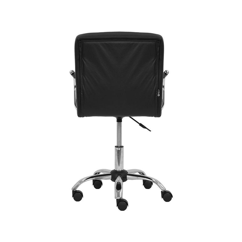 Cadeira De Escritório Gomos Preta Com Altura Ajustável Estofada Preto - 4